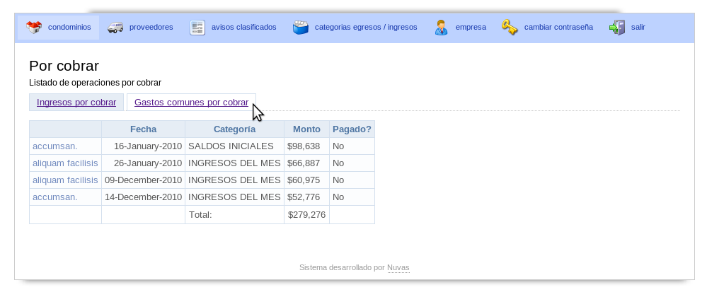 Software de Administracion de Condominios Software de Administracion de Condominios
